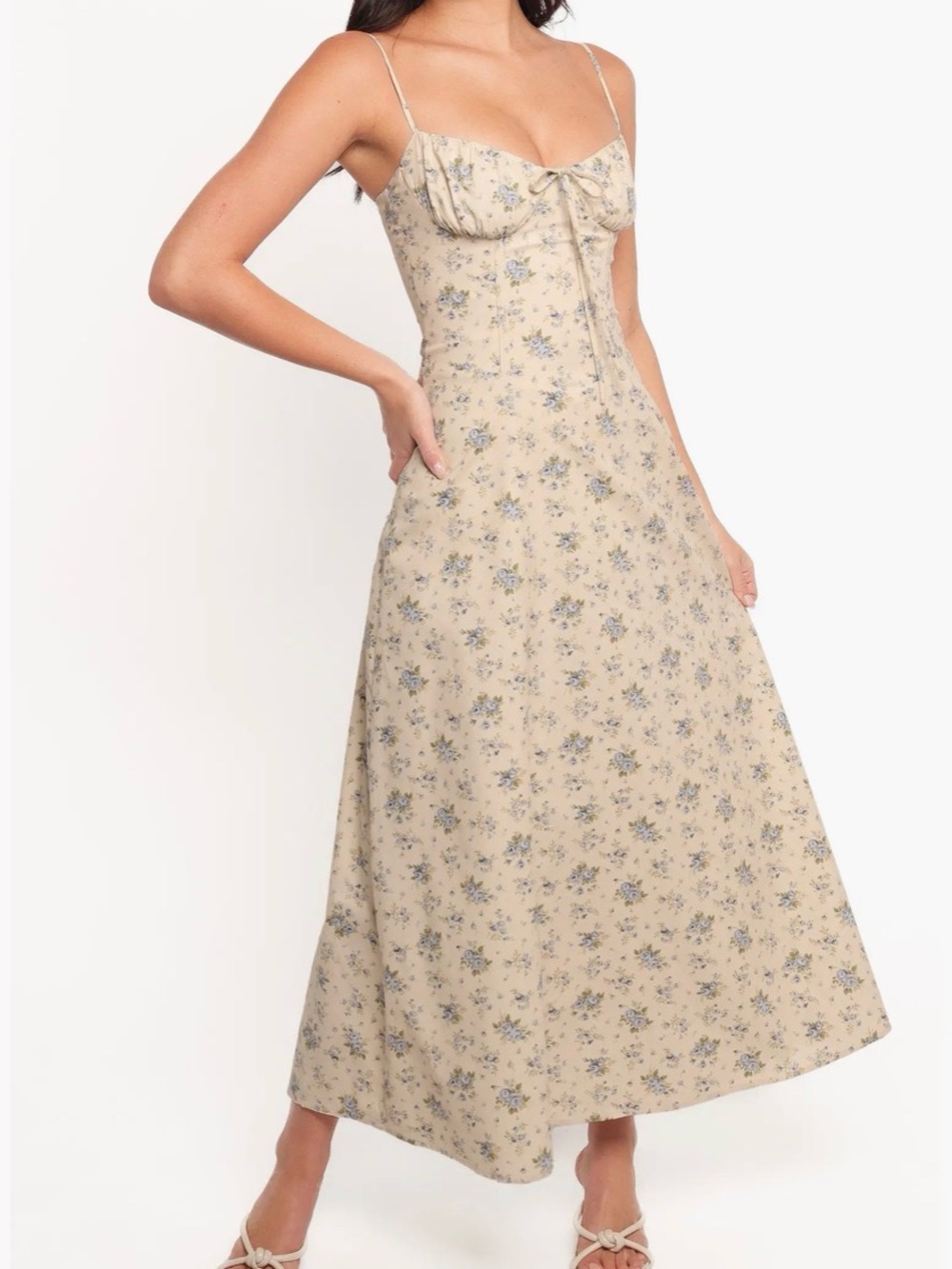 Petal & Pup Tiarna Lace Up Back Sleeveless Maxi Dress Medium *Flaw